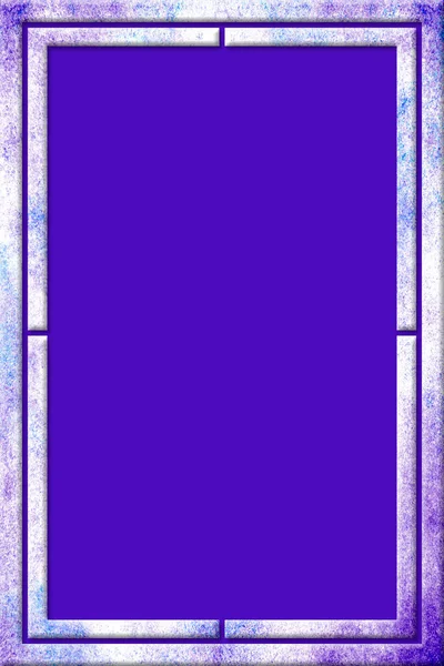 Purple and blue splattered watercolor frame with a modern 3D design over a purple background in portrait orientation.