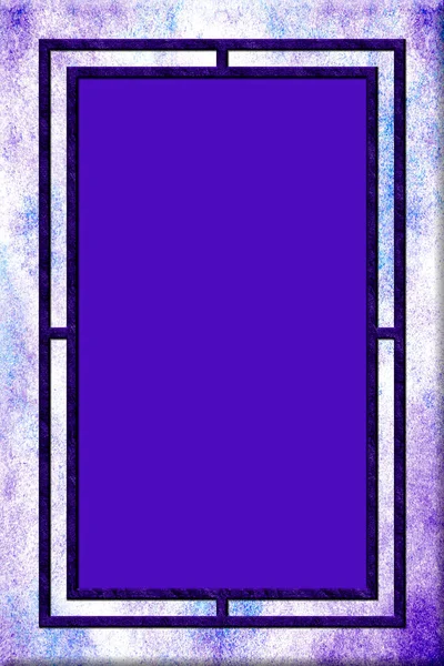 Purple and blue splattered watercolor frame with a modern textured 3D accent design over a purple background in portrait orientation.