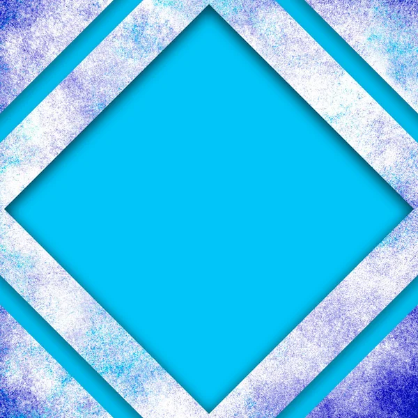 Marco Acuarela Salpicado Azul Turquesa Con Diseño Diamante Acentuado Moderno — Foto de Stock