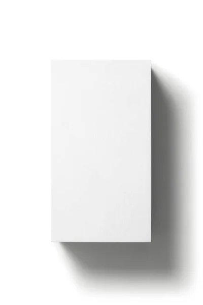 Blanco Visitekaartje Geïsoleerd Witte Achtergrond Bovenaanzicht Stijlvolle Getextureerde Kartonnen Kaart — Stockfoto