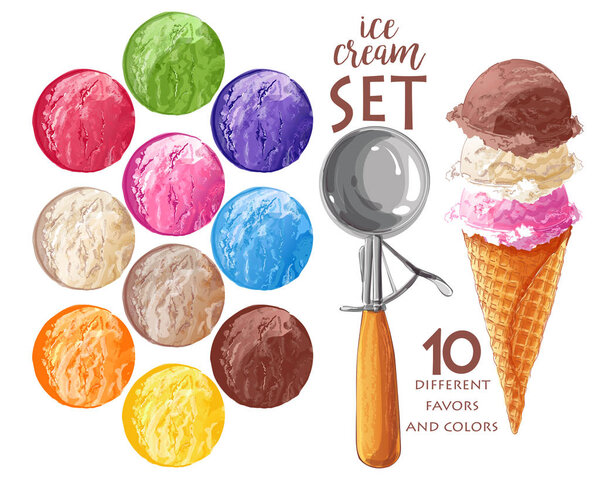 Set of Vector ice creams