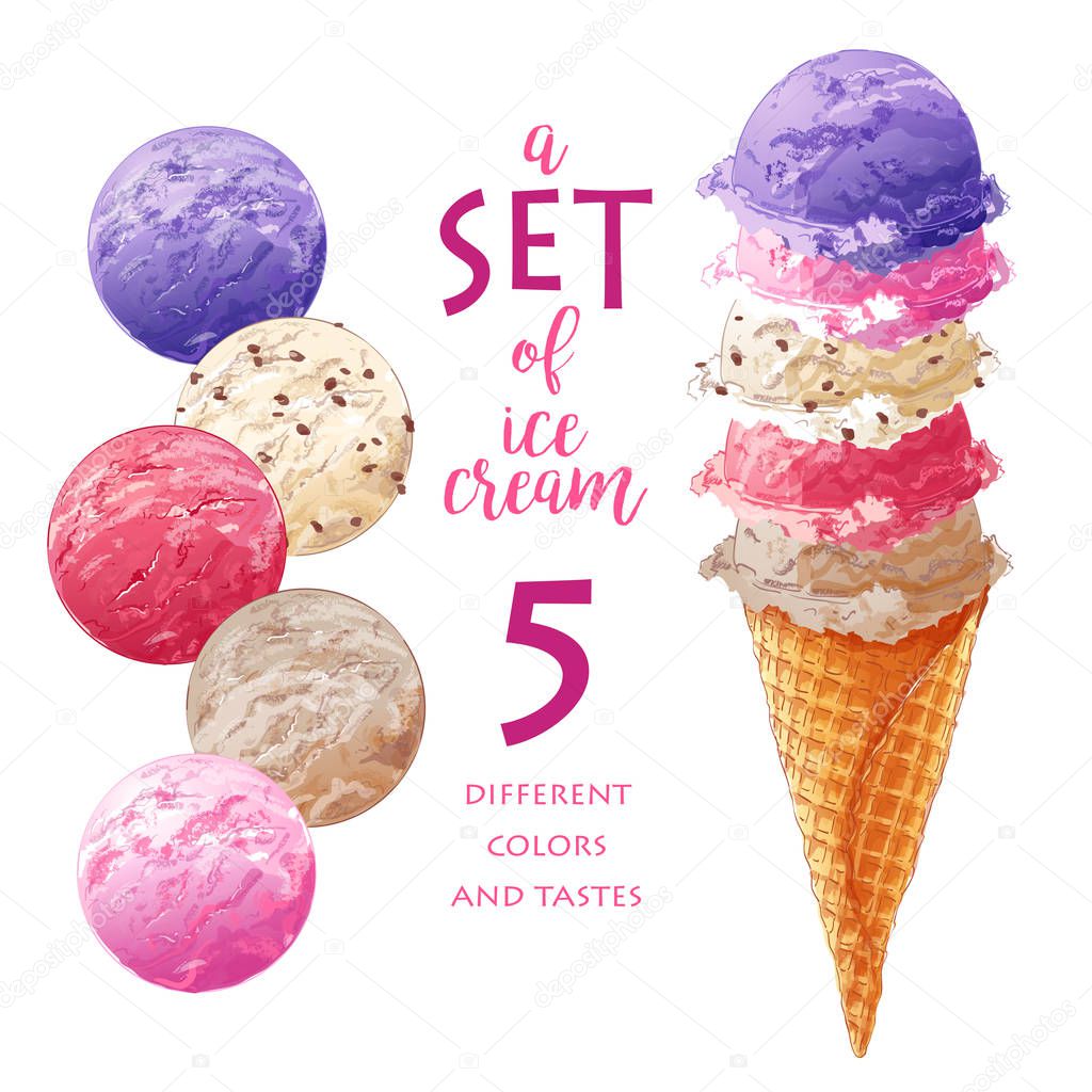 Set of Vector ice creams