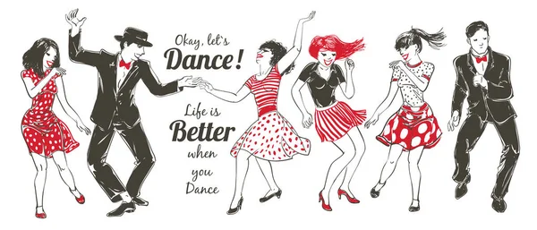Dancing people Set — Stock Illustration Dancing people Set Royalty Free Stock Illustrations