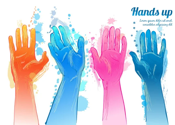 Vecteur mains en l'air . — Image vectorielle