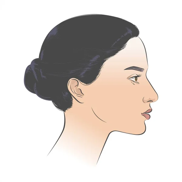 Mulher árabe do Médio Oriente. Desenho de linha vetorial ilustração . — Vetor de Stock