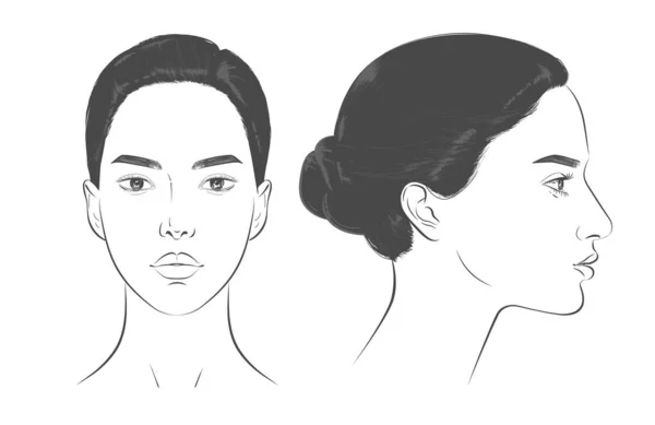 Mulher árabe do Médio Oriente. Desenho de linha vetorial ilustração . — Vetor de Stock