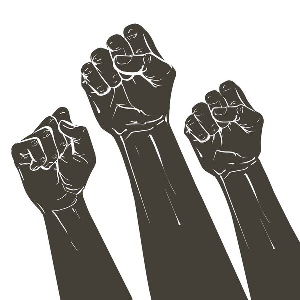 Вектор Рука подняла борьбу за права человека