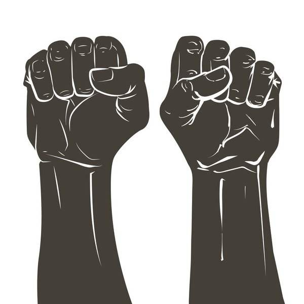 Вектор Рука подняла борьбу за права человека