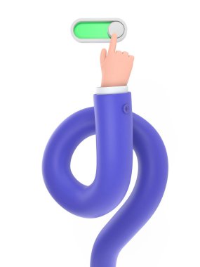 Mavi anahtarı olan bir el.