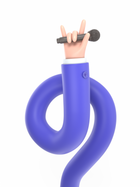 El mavi bir numara tutuyor.