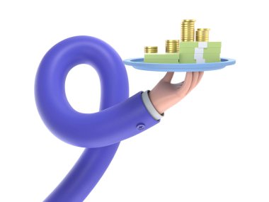 At nalı mıknatıslı 3 boyutlu karakter büyük altın sikkeler tutuyor.