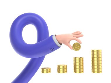 Beyaz arka plan üzerinde izole karikatür karakter