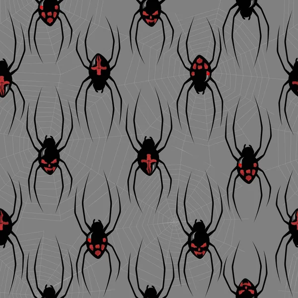 Web üzerinde örümcekler ile Halloween sorunsuz desen