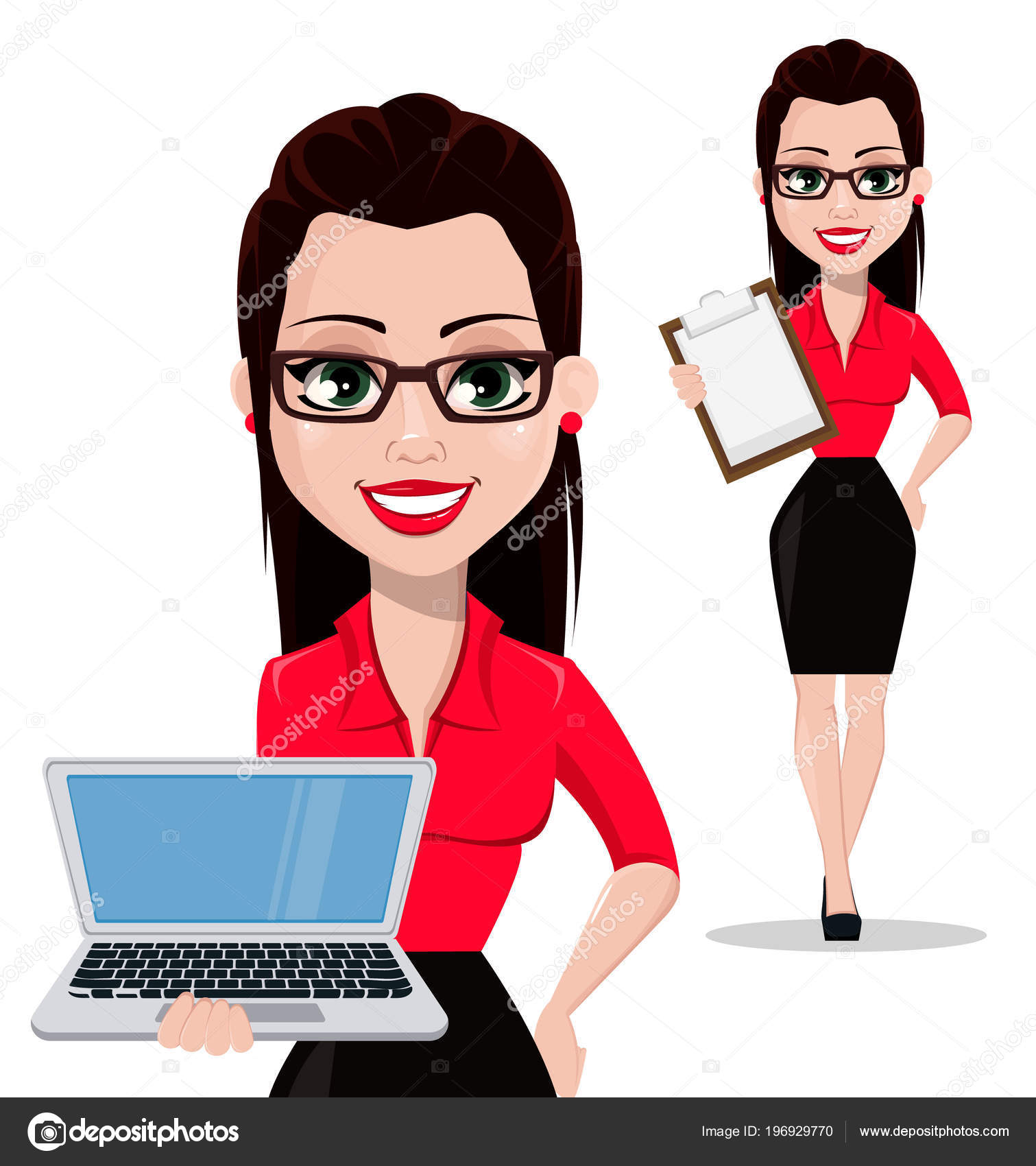 Image vectorielle Secrétaire Sexy Prêt Belle Assistante Bureau Dans Des  Vêtements Bureau par ©VectorKIF - 196929770, image size:1511x1700