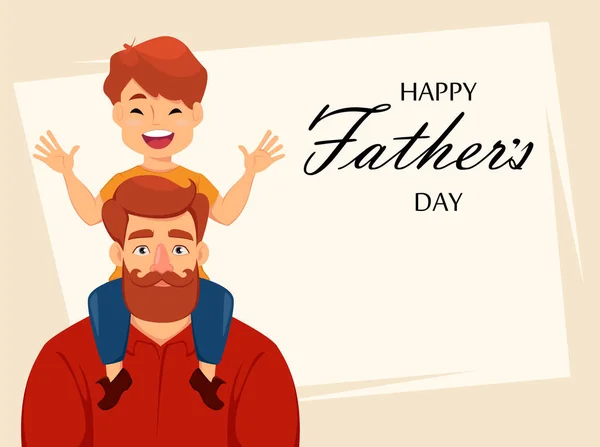 Happy Den Otců Blahopřání Leták Plakát Nebo Nápis Nápis Veselá — Stockový vektor