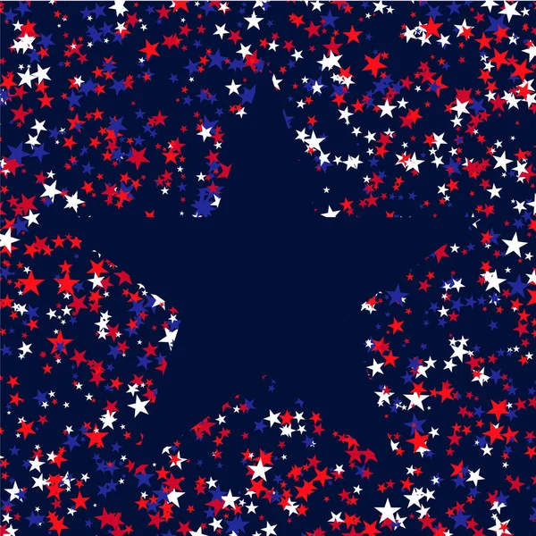 Red Blue White Stars Star Center National Usa Flag Colors — Stock Vector