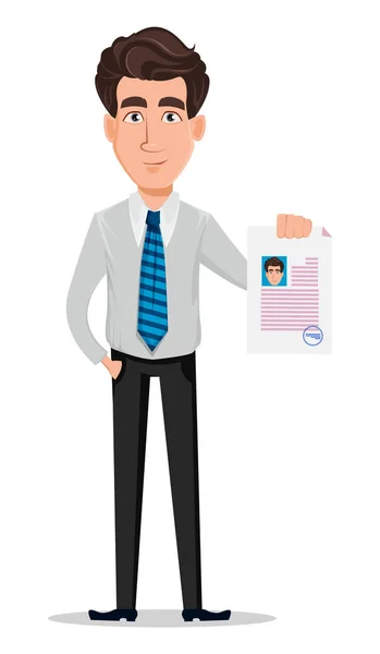 Zakenman Office Stijl Kleding Zakenman Bankier Manager Cartoon Karakter Bedrijf — Stockvector