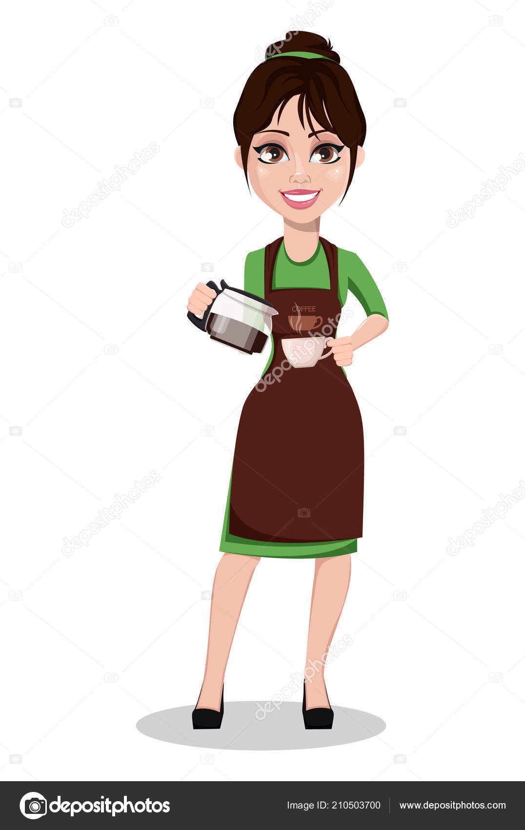 Young Beautiful Female Barista Professional Uniform Cute Cartoon Character Pouring Stock Vector Image by ©VectorKIF #210503700 Young Beautiful Female Barista Professional Uniform Cute Cartoon Character Pouring Stock Vector Image by ©VectorKIF #210503700