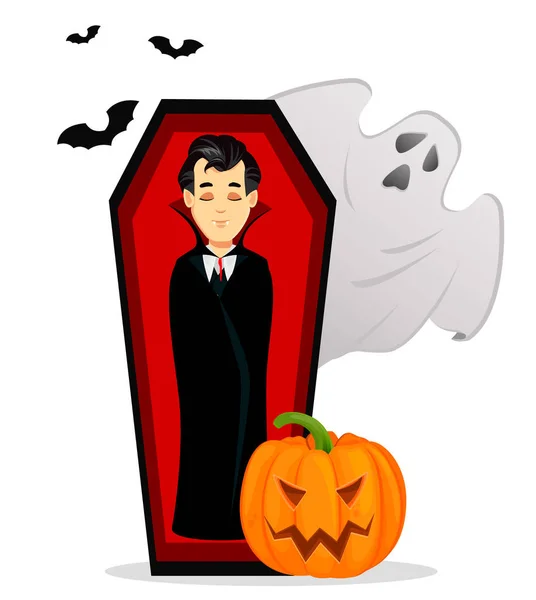 Feliz Halloween Cartão, Convite, Cartaz Ou Panfleto. Personagem De Desenho  Animado Vampiro Vestindo Capa Preta E Vermelha E Fazendo Gesto Assustador.  Ilustração Vetorial Royalty Free SVG, Cliparts, Vetores, e Ilustrações  Stock. Image