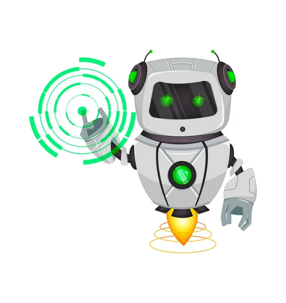 Robô Com Inteligência Artificial Bot Pontos Engraçados Caráter Dos Desenhos —  Vetores de Stock