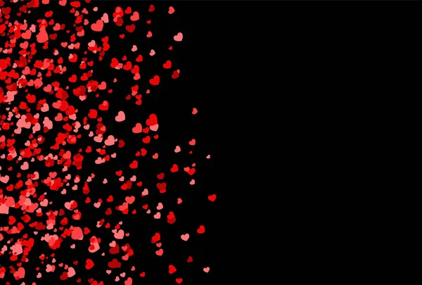 Coeurs Rouge Rose Tombants Sur Côté Gauche Illustration Modèle Saint — Image vectorielle