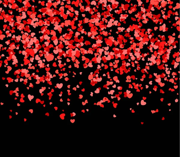 Corações Vermelhos Cor Rosa Cair Céu Padrão Dia Dos Namorados —  Vetores de Stock
