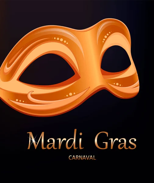 Mardi Gras Karnaval Maskesi Geleneksel Festivali Mardi Gras Için Altın — Stok Vektör