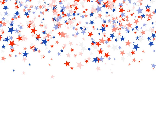 Día Los Presidentes Estados Unidos Estrellas Rojas Azules Blancas Cayendo — Vector de stock