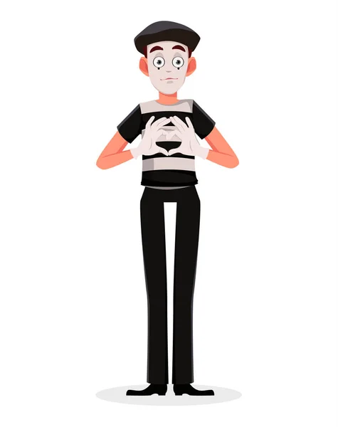 Día de los Inocentes. Personaje de dibujos animados Mime — Vector de stock