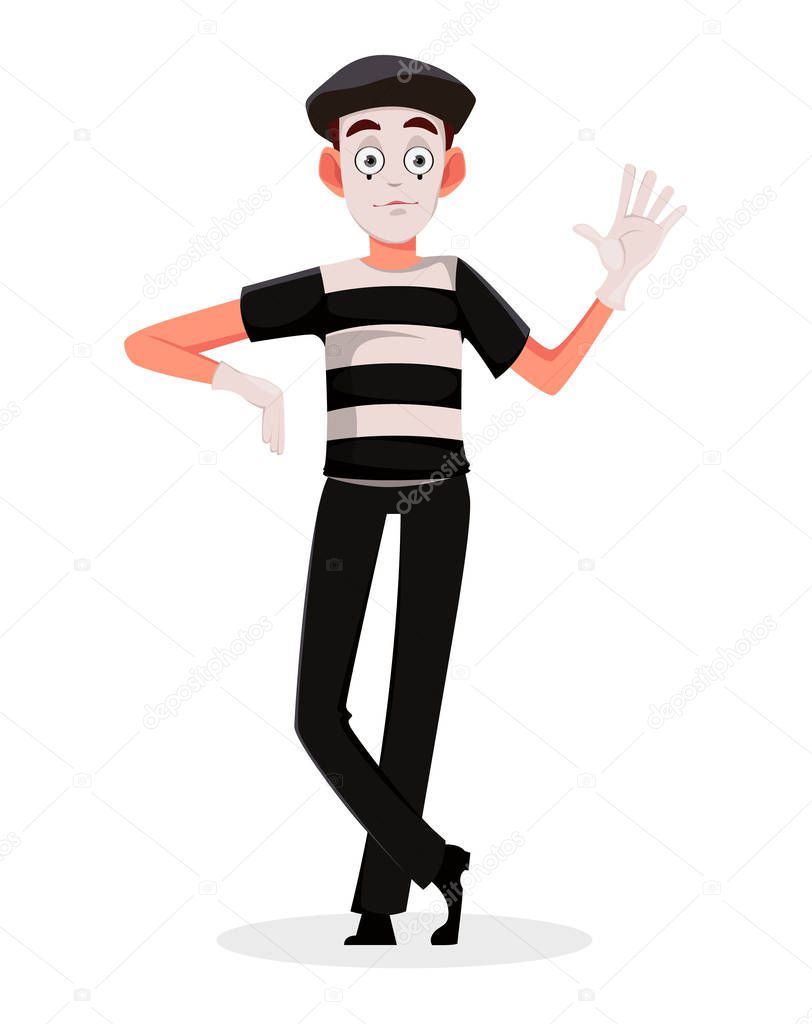 April Fool's Day. Mime cartoon character 