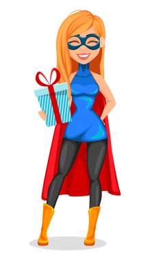 Başarılı kadın giyen süper kahraman kostümü