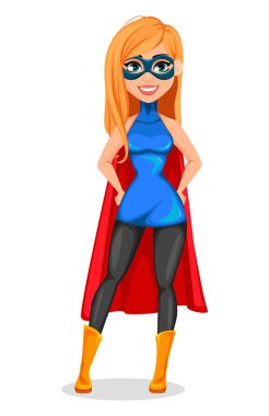 Başarılı kadın giyen süper kahraman kostümü