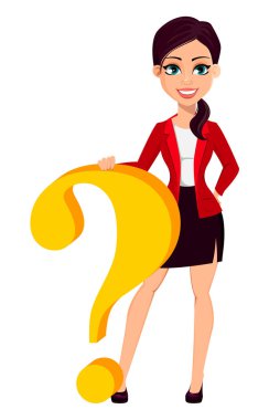 İş kadını çizgi film karakteri. Güzel kadın