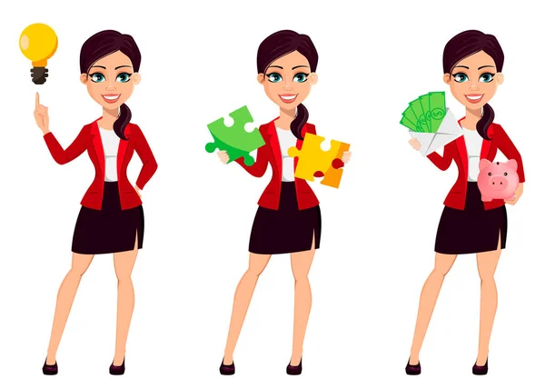 Businesswoman cartoon character. Beautiful woman — Stock Vector