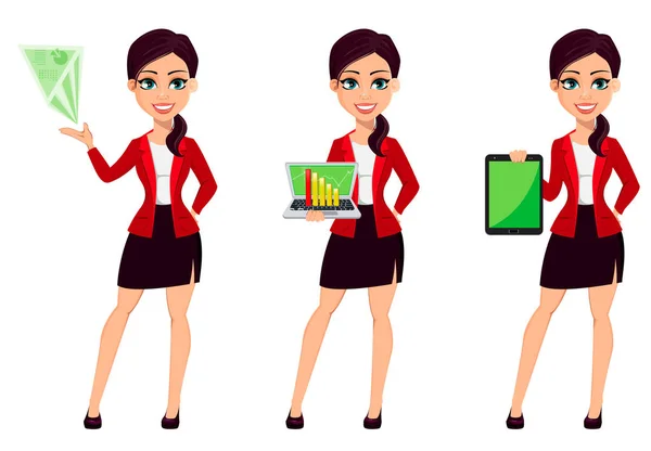 Businesswoman cartoon character. Beautiful woman — Stock Vector