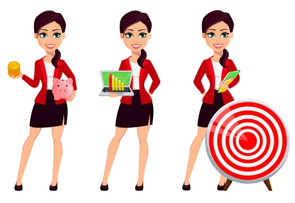 Businesswoman cartoon character. Beautiful woman — Stock Vector