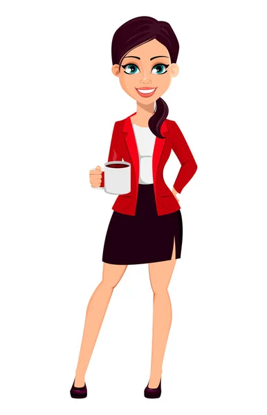 Businesswoman personnage de dessin animé. Belle femme — Image vectorielle