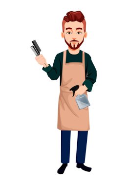 Hipster tarzında berber adam 