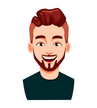 Şık modern genç adamın yüz ifadesi