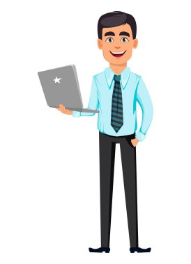 Yakışıklı kendine güvenen iş adamı kavramı