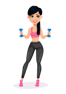 Güzel sportif bayan, çekici fitness kadın