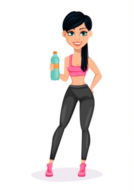 Güzel sportif bayan, çekici fitness kadın
