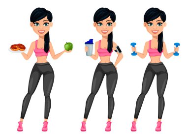 Güzel sportif bayan, çekici fitness kadın