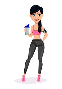 Güzel sportif bayan, çekici fitness kadın