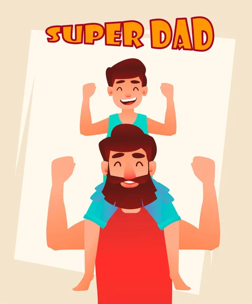 Glückliche Glückwunschkarte zum Vatertag — Stockvektor