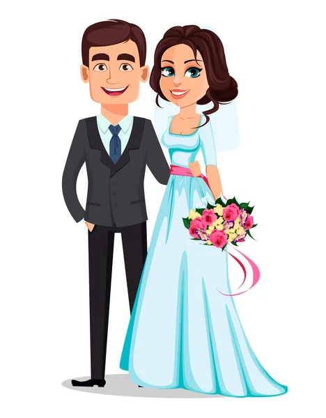 Esküvői pár. Házassági koncepció. — Stock Vector
