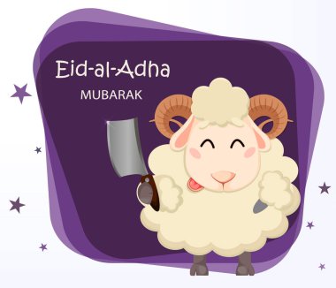Komik RAM ile Eid al Adha mübarek tebrik kartı