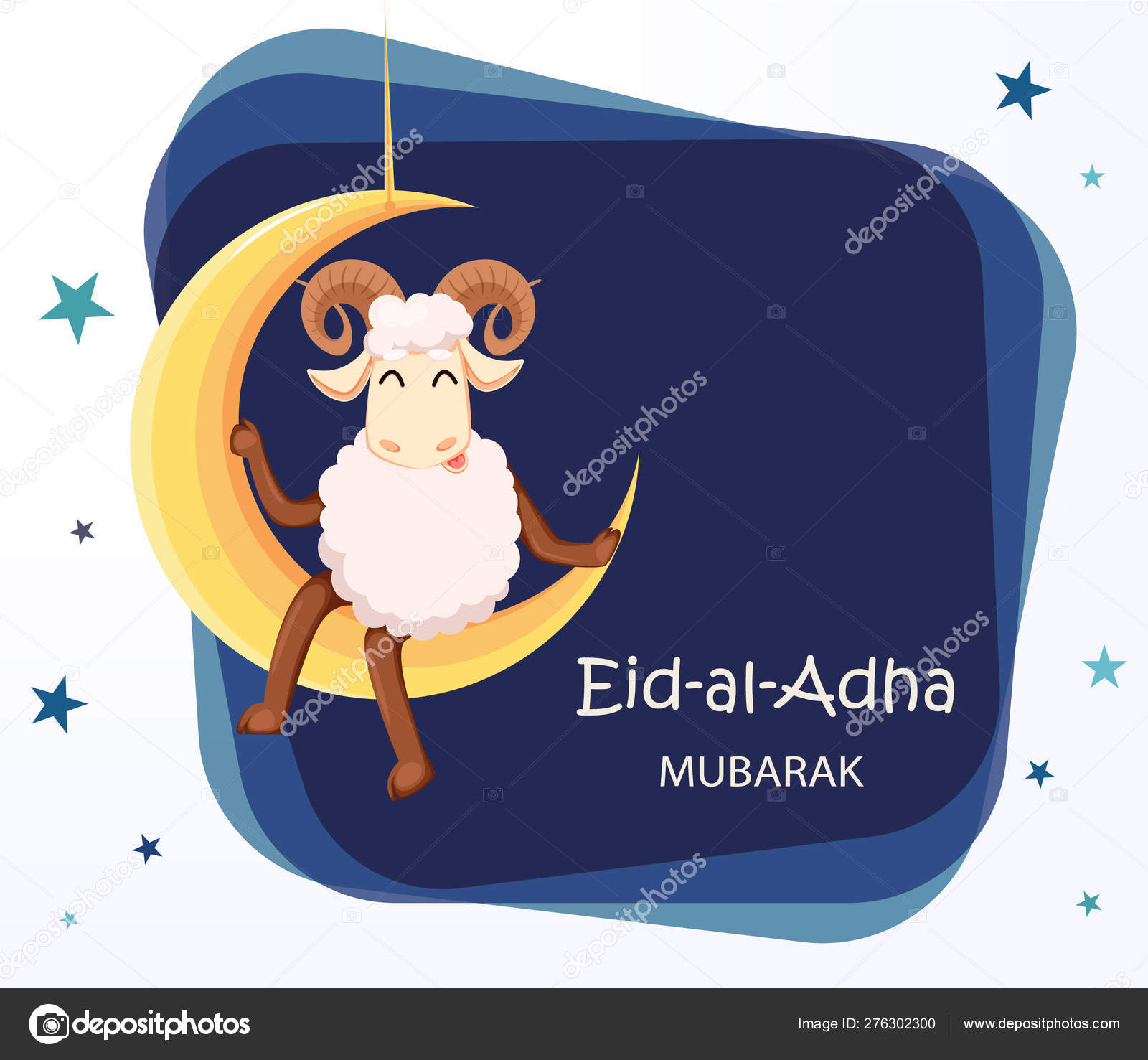 Eid al Adha Mubarak greeting card with funny ram Stock Vector Image by ©VectorKIF #276302300 Eid al Adha Mubarak greeting card with funny ram Stock Vector Image by ©VectorKIF #276302300