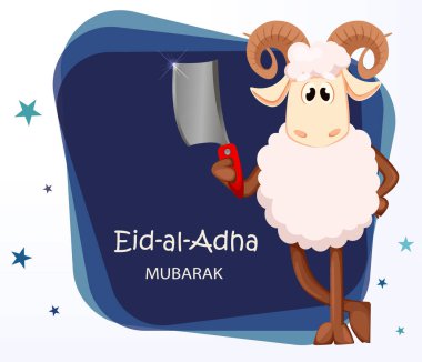 Komik RAM ile Eid al Adha mübarek tebrik kartı