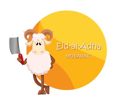 Komik RAM ile Eid al Adha mübarek tebrik kartı